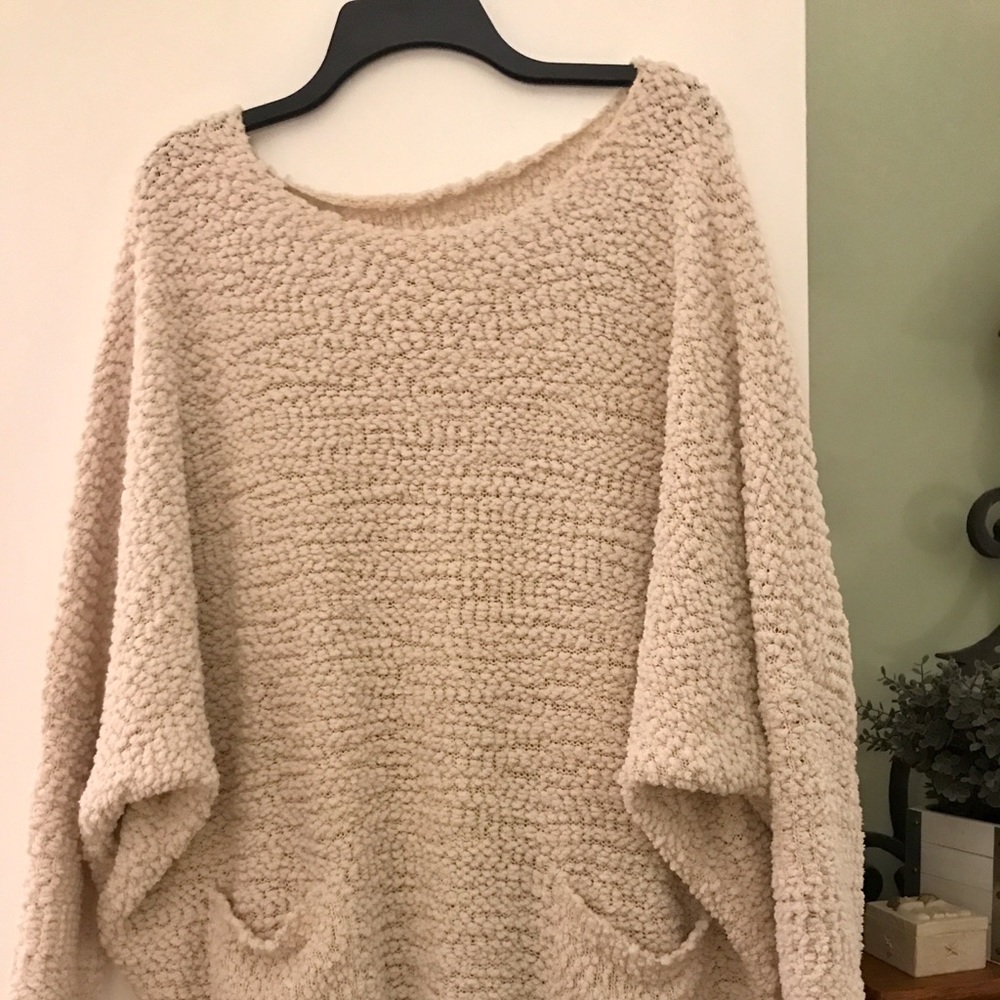 Oversized tunic sweater cream XL